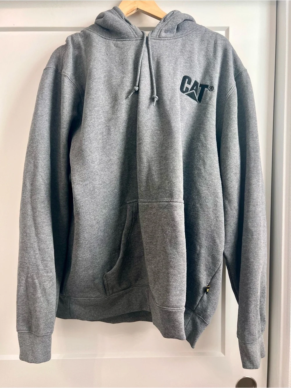 Caterpillar Heather Gray Pullover Hoodie with Black CAT Logo
